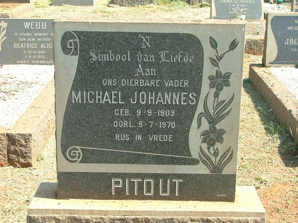 PITOUT Michael Johannes 1903-1970