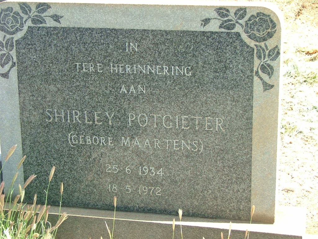 POTGIETER Shirley nee MAARTENS 1934-1972