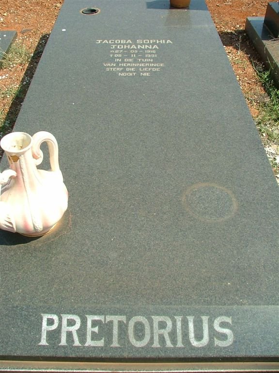 PRETORIUS Jacoba Sophia Johanna 1916-1991