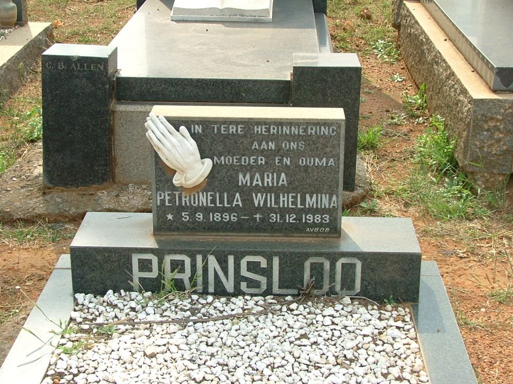 PRINSLOO Maria Petronella Wilhelmina 1896-1983