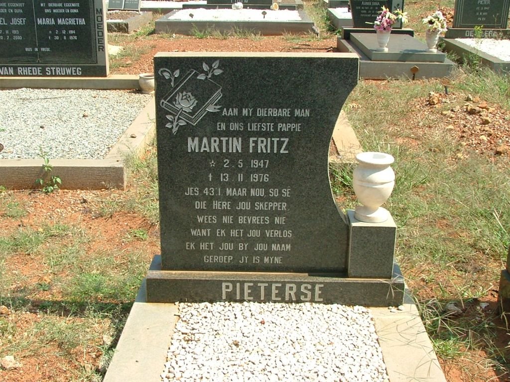 PIETERSE Martin Fritz 1947-1976