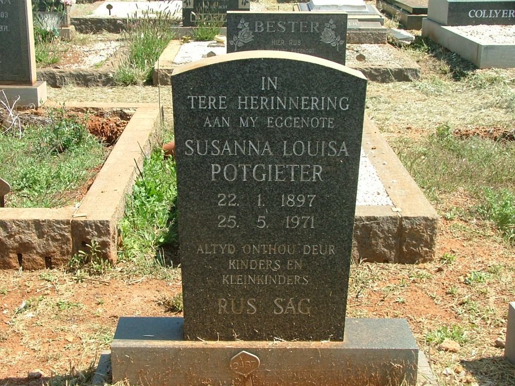 POTGIETER Susanna Louisa 1897-1971