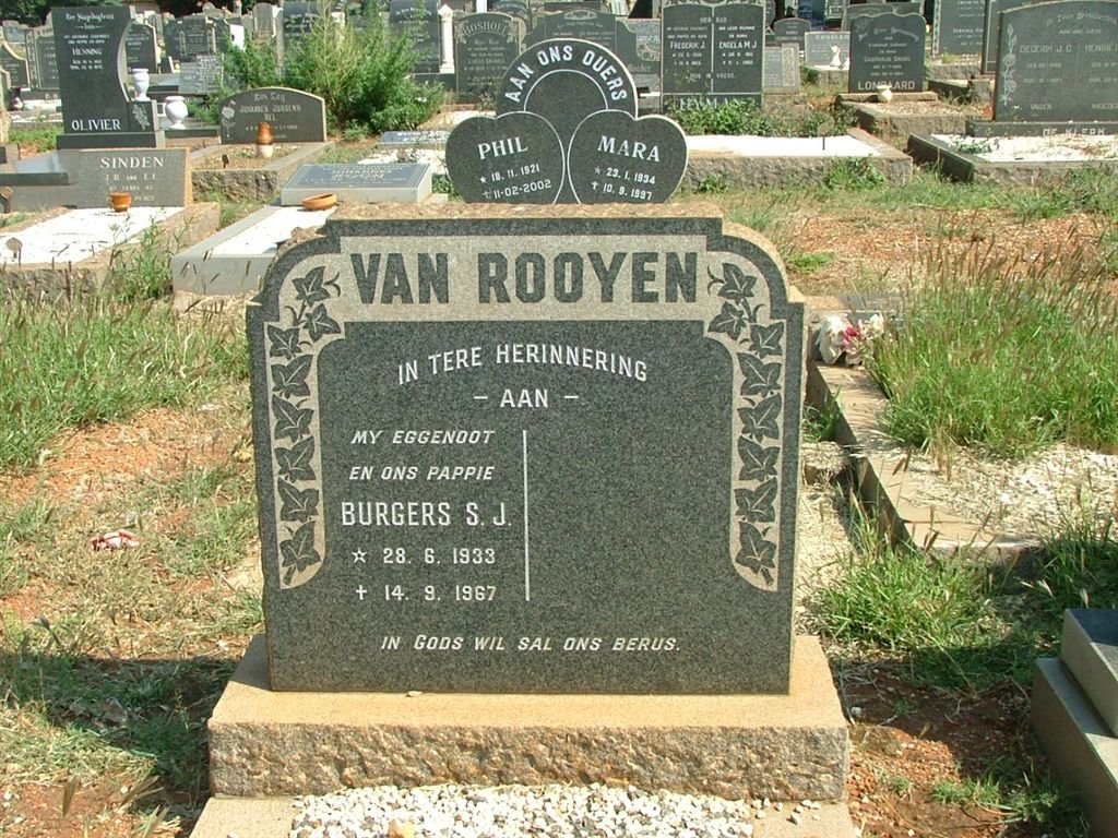 ROOYEN Burgers S.J., van 1933-1967