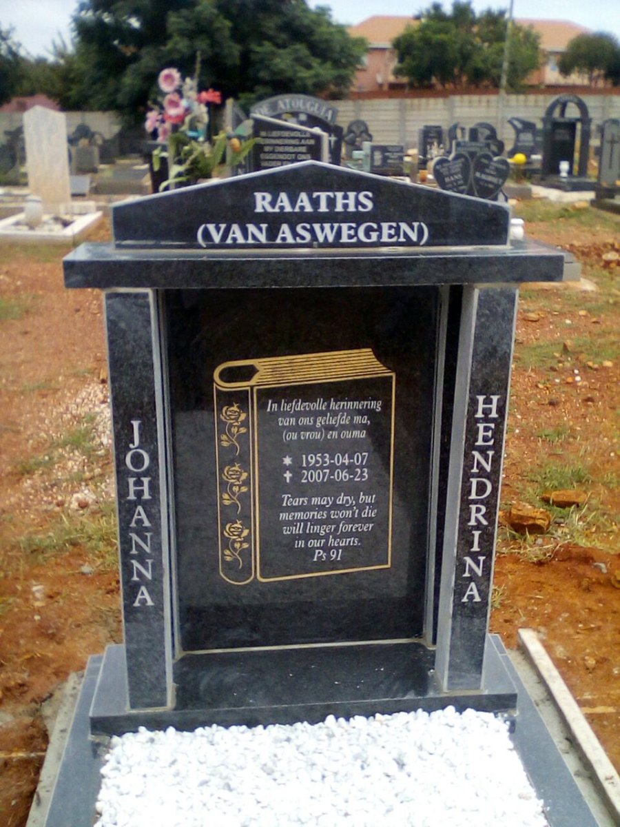 RAATHS Johanna Hendrina nee VAN ASWEGEN 1953-2007