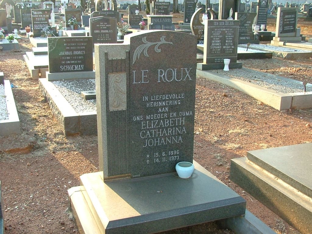 ROUX Elizabeth Catharina Johanna, le 1896-1973