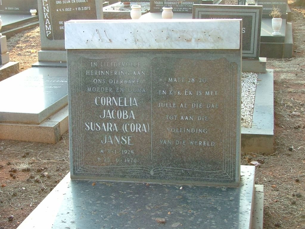 RENSBURG Cornelia Jacoba Susara, Janse van 1928-1978