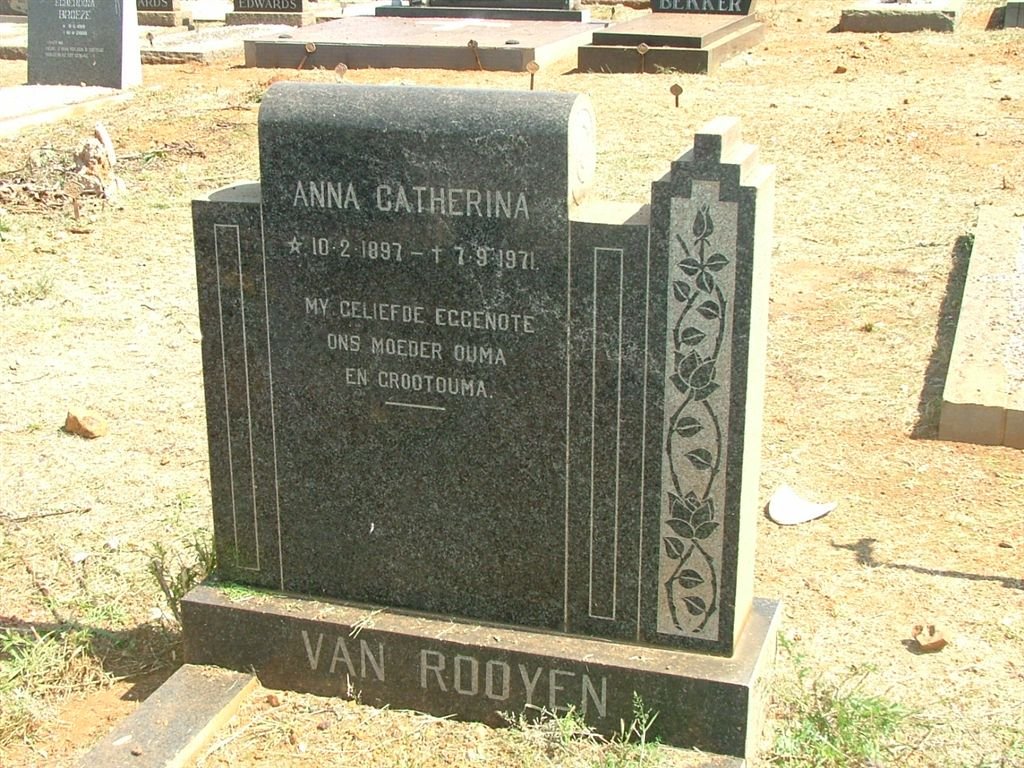 ROOYEN Anna Catharina, van 1897-1971