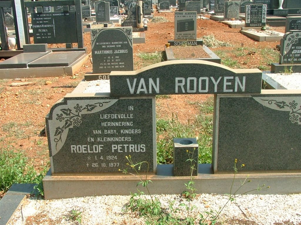 ROOYEN Roelof Petrus, van 1924-1977