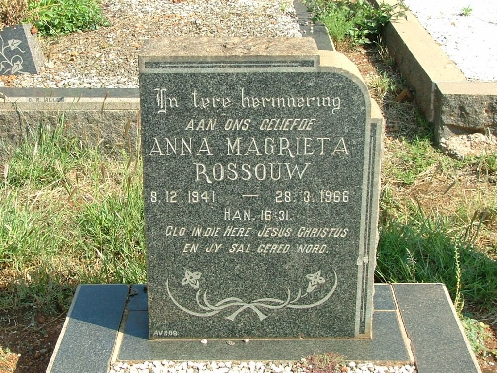 ROSSOUW Anna Magrieta 1941-1966