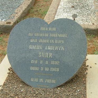 SAUER Simon Lodewyk 1892-1968