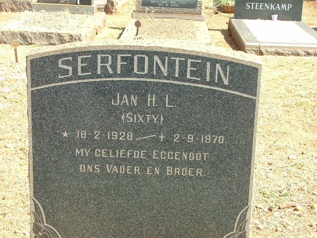 SERFONTEIN Jan H.L. 1928-1970