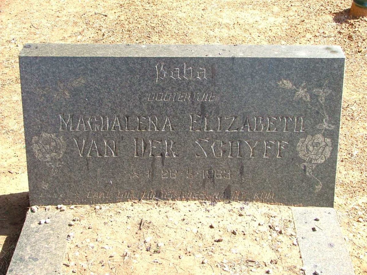 SCHYFF Magdalena Elizabeth, van der -1963