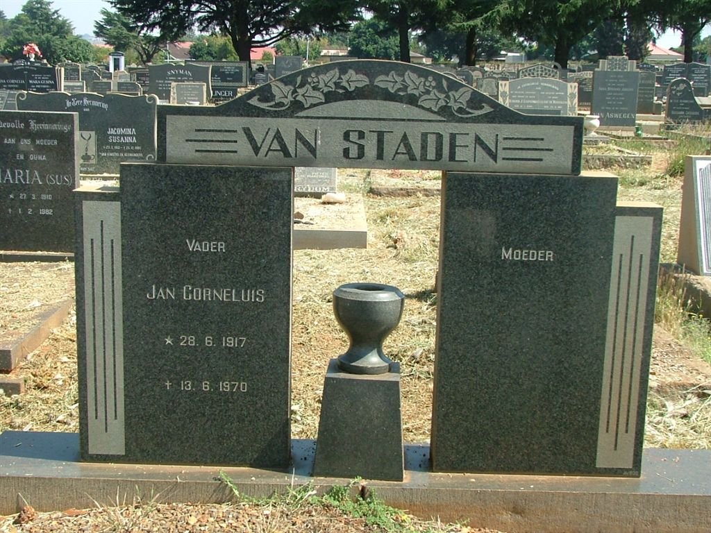 STADEN Jan Cornelius, van 1917-1970