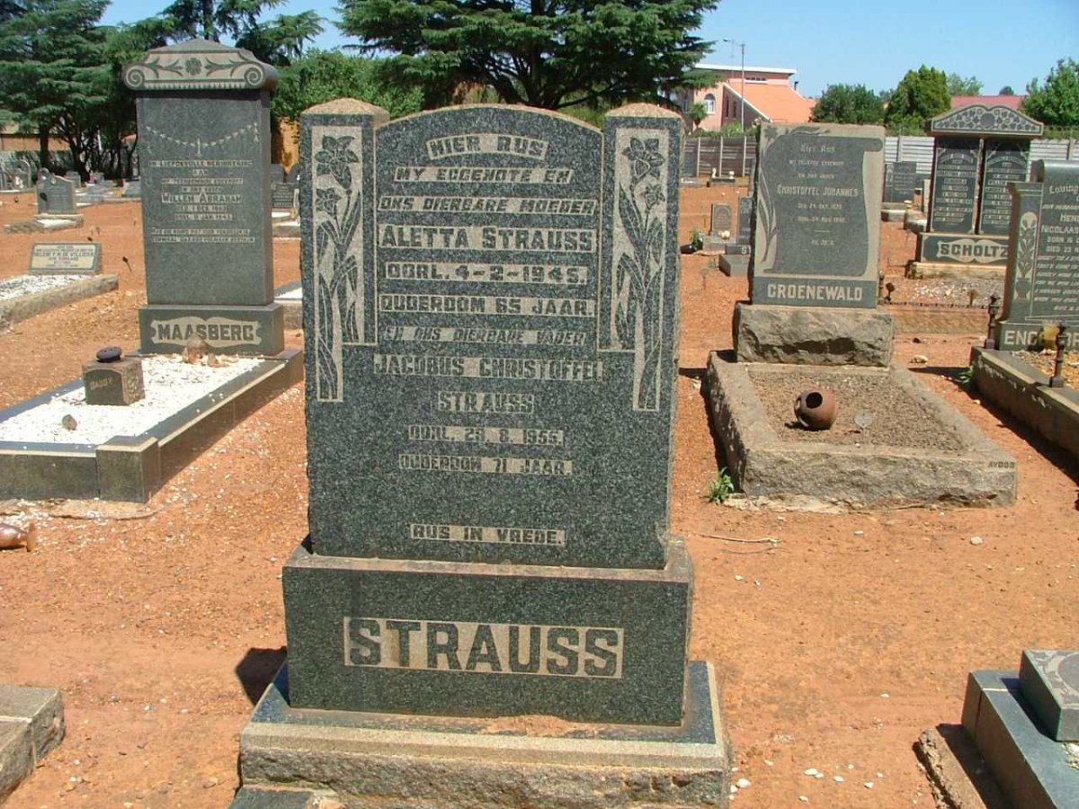 STRAUSS Jacobus Christoffel -1955 &amp; Aletta -1945