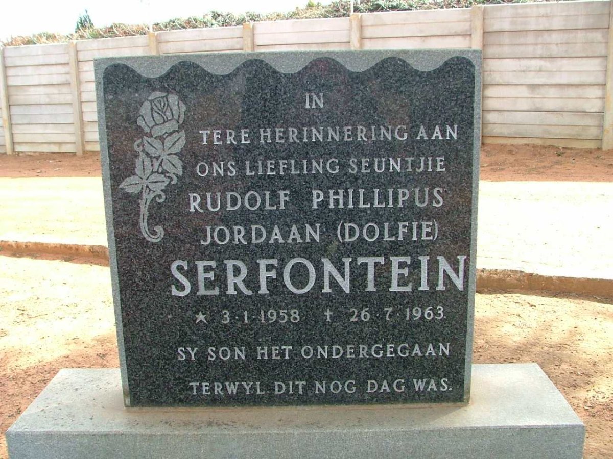 SERFONTEIN Rudolf Phillipus Jordaan 1958-1963