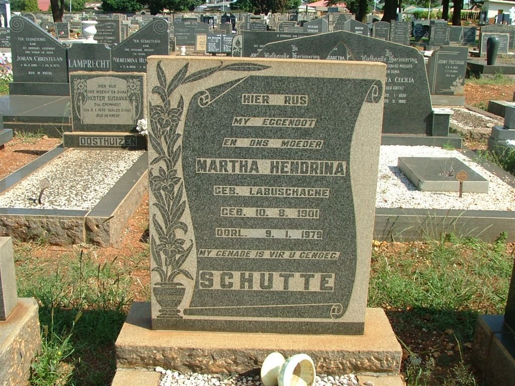 SCHUTTE Martha Hendrina nee LABUSCHAGNE 1901-1979