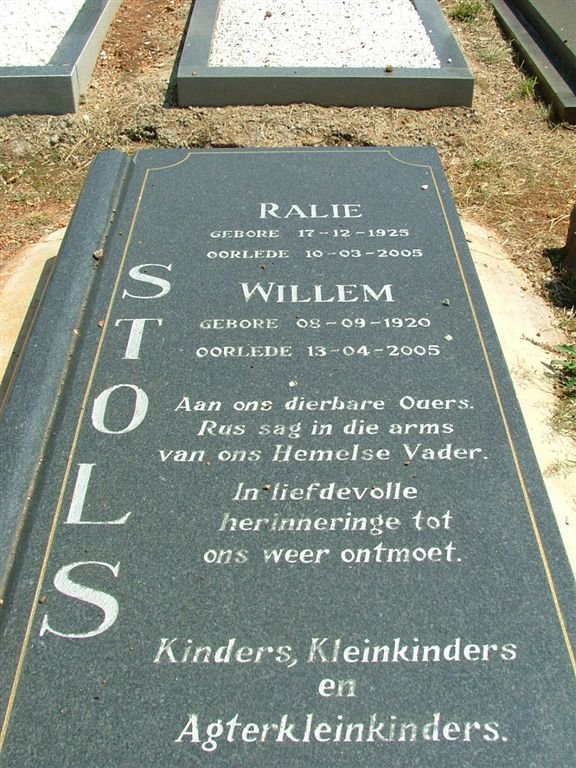 STOLS Willem 1920-2005 &amp; Ralie 1925-2005