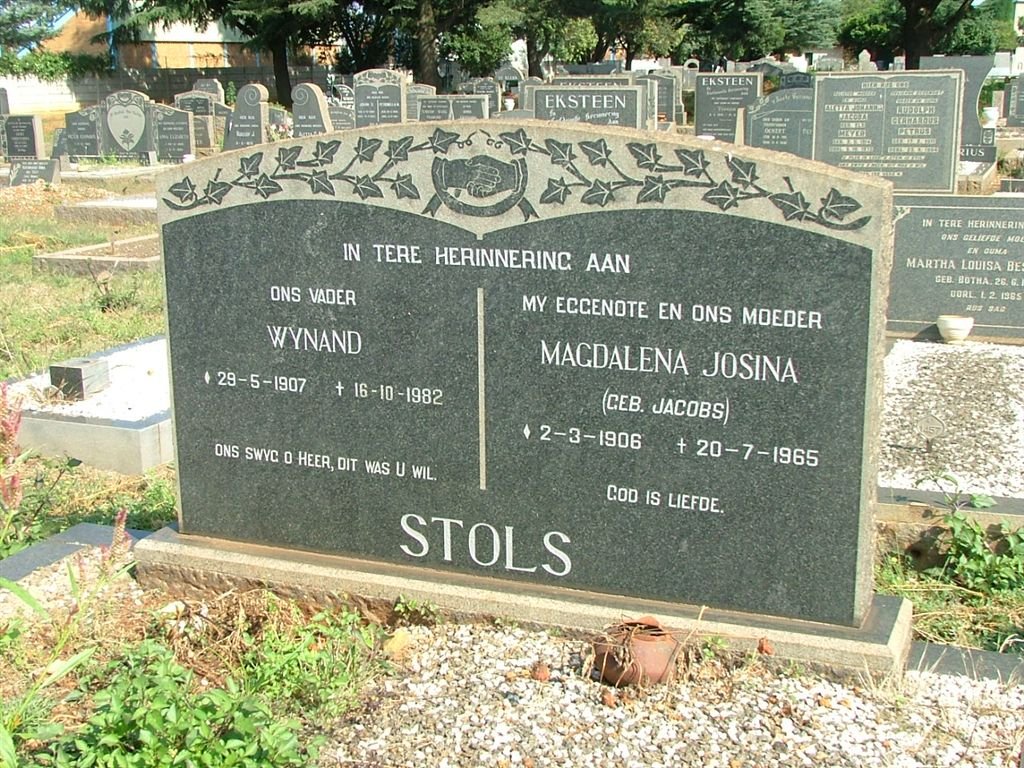 STOLS Wynand 1907-1982 &amp; Magdalena Josina JACOBS 1906-1965