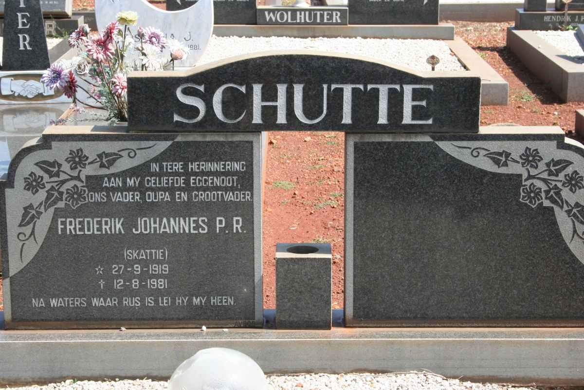 SCHUTTE Frederik Johannes P.R. 1919-1981