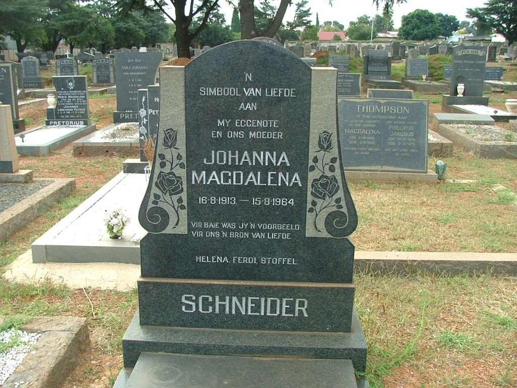 SCHNEIDER Johanna Magdalena 1913-1964