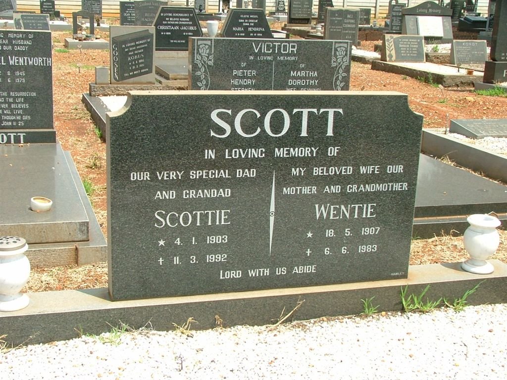 SCOTT Scottie 1903-1982 &amp; Wentie 1907-1983