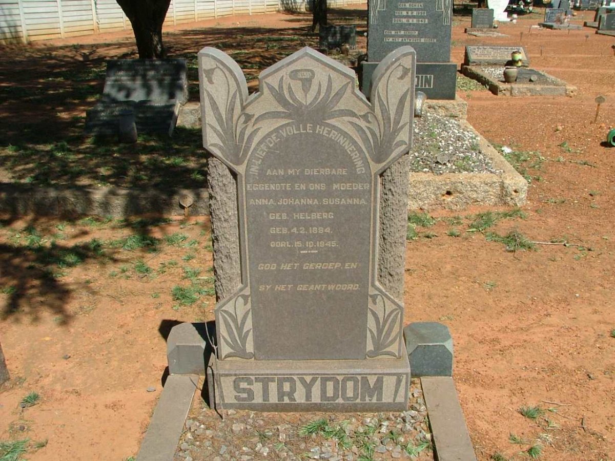 STRYDOM Anna Johanna Susanna nee HELBERG 1894-1945