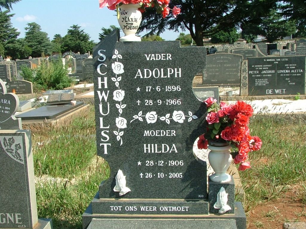 SCHWÜLST Adolph 1896-1966 &amp; Hilda 1906-2005