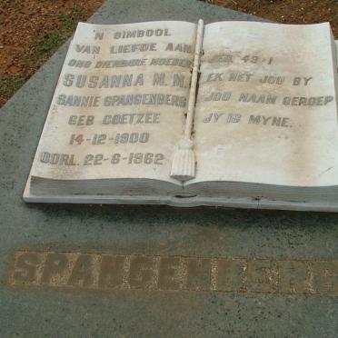 SPANGENBERG Susanna M.M. nee COETZEE 1900-1962
