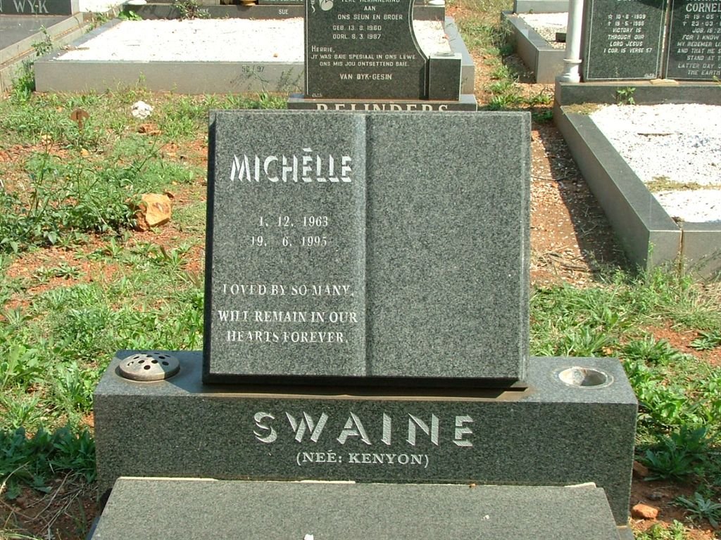 SWAINE Michélle nee KENYON 1963-1995