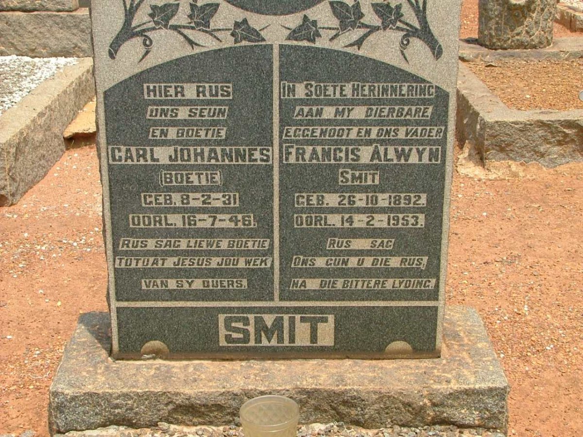SMIT Francis Alwyn 1892-1953 :: SMIT Carl Johannes 1931-1946