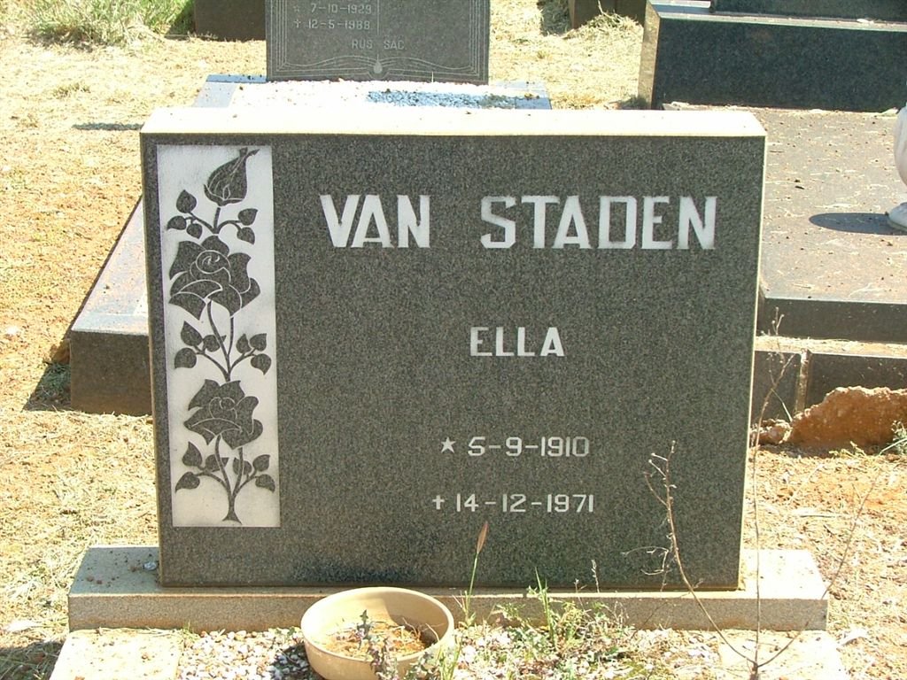 STADEN Ella, van 1910-1971