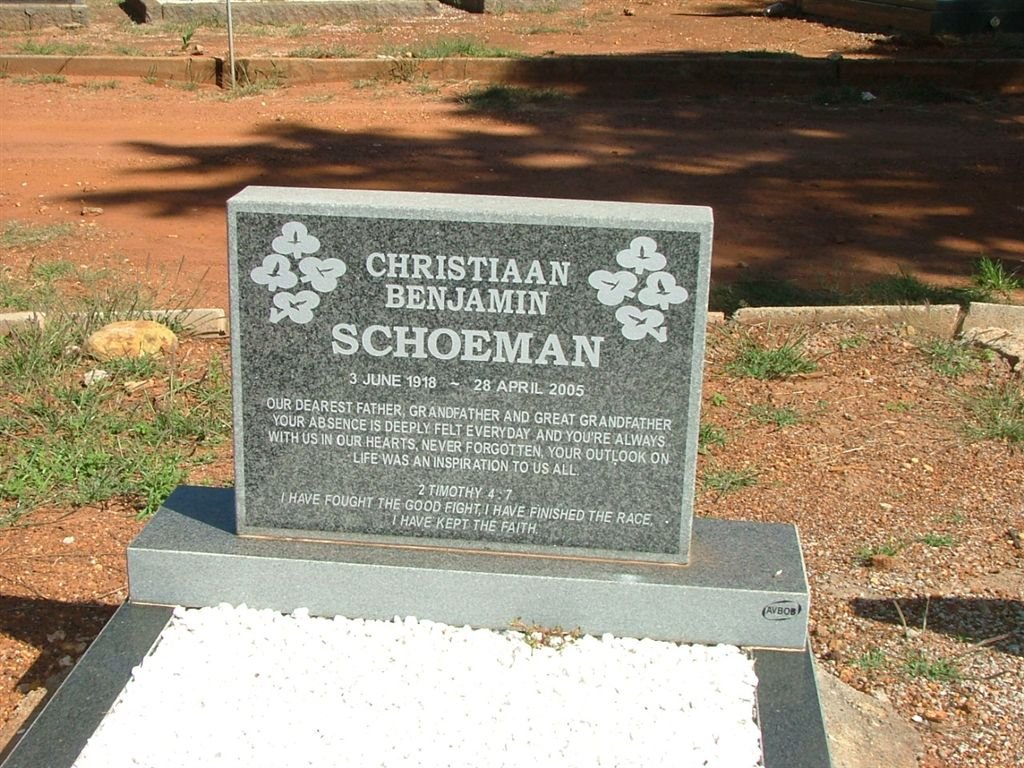 SCHOEMAN Christiaan Benjamin 1918-2005