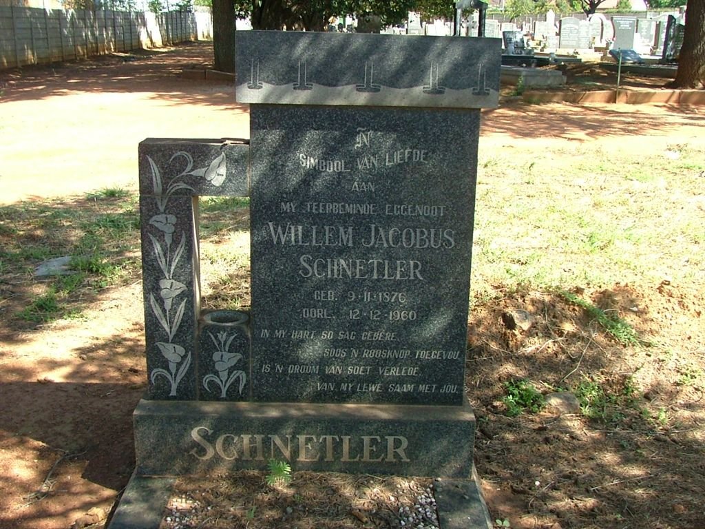 SCHNETLER Willem Jacobus 1876-1960