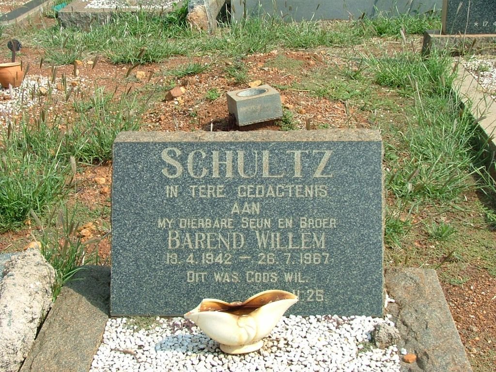 SCHULTZ Barend Willem 1943-1967