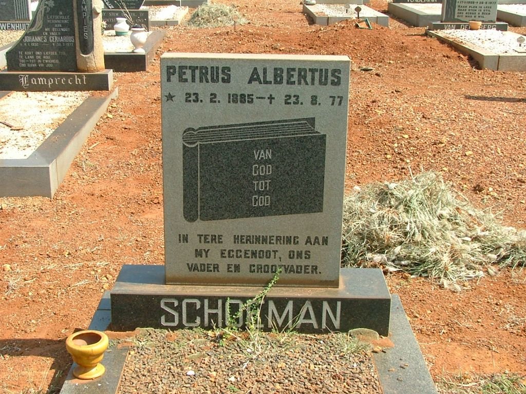 SCHOEMAN Petrus Albertus 1885-1977
