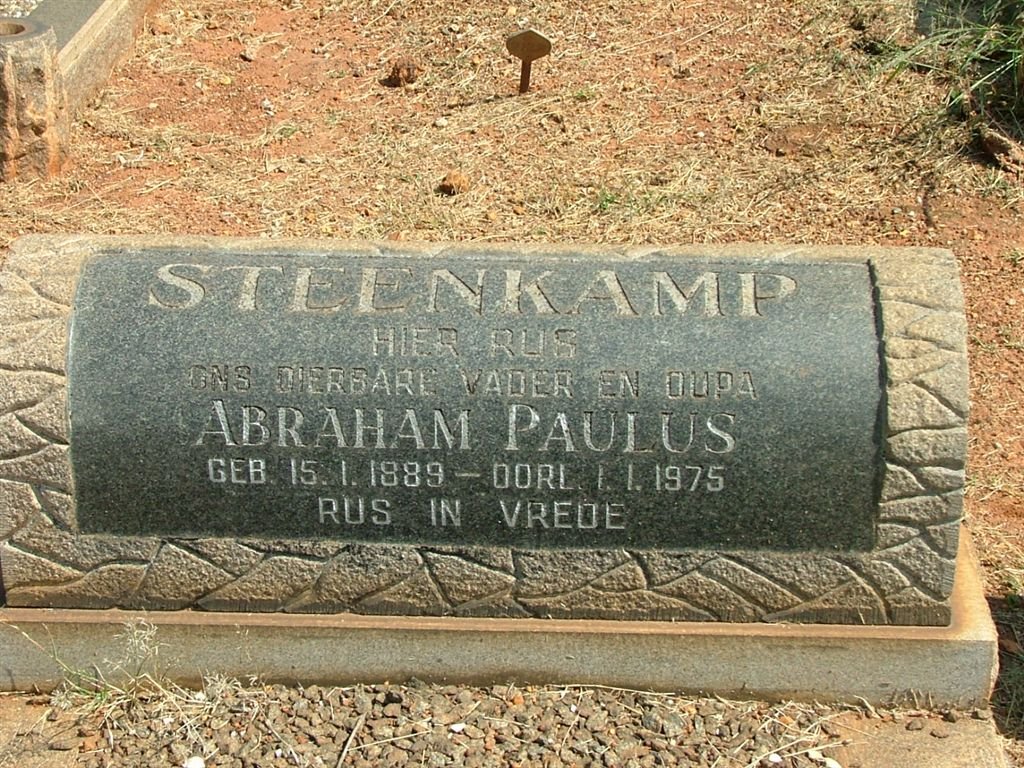 STEENKAMP Abraham Paulus 1889-1975