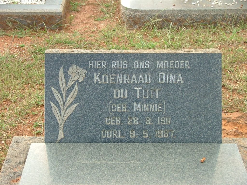 TOIT Koenraad Dina, du nee MINNIE 1911-1967