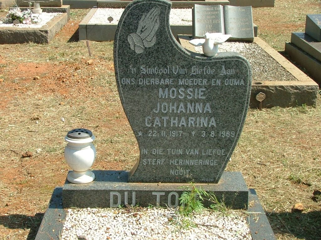 TOIT Mossie Johanna Catharina, du 1917-1989