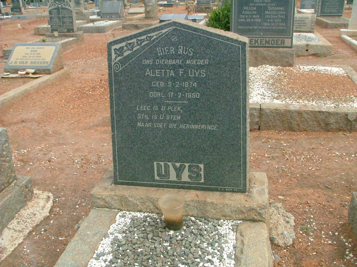 UYS Aletta F. 1874-1950