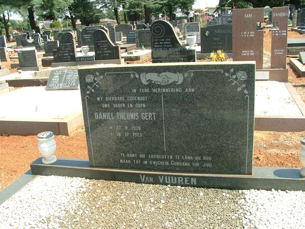 VUUREN Daniel Theunis Gert, van 1930-1975