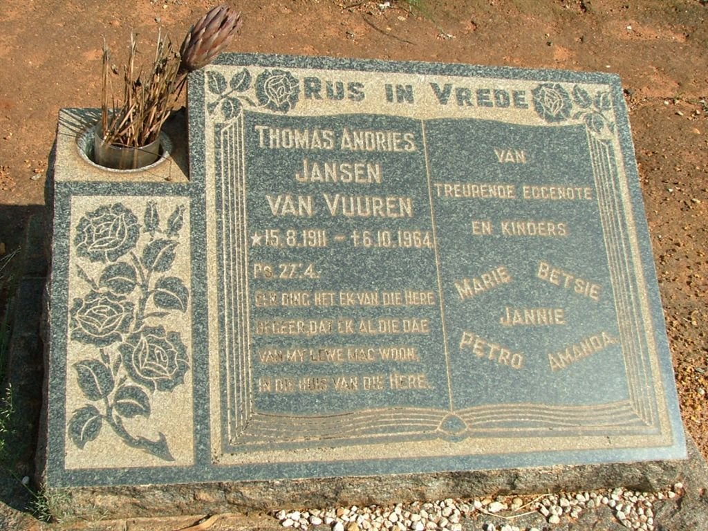 VUUREN Thomas Andries, Jansen van 1911-1964