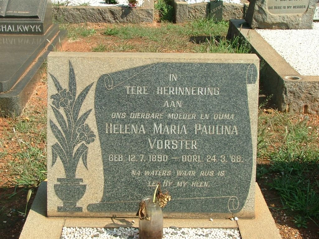 VORSTER Helena Maria Paulina 1890-1968