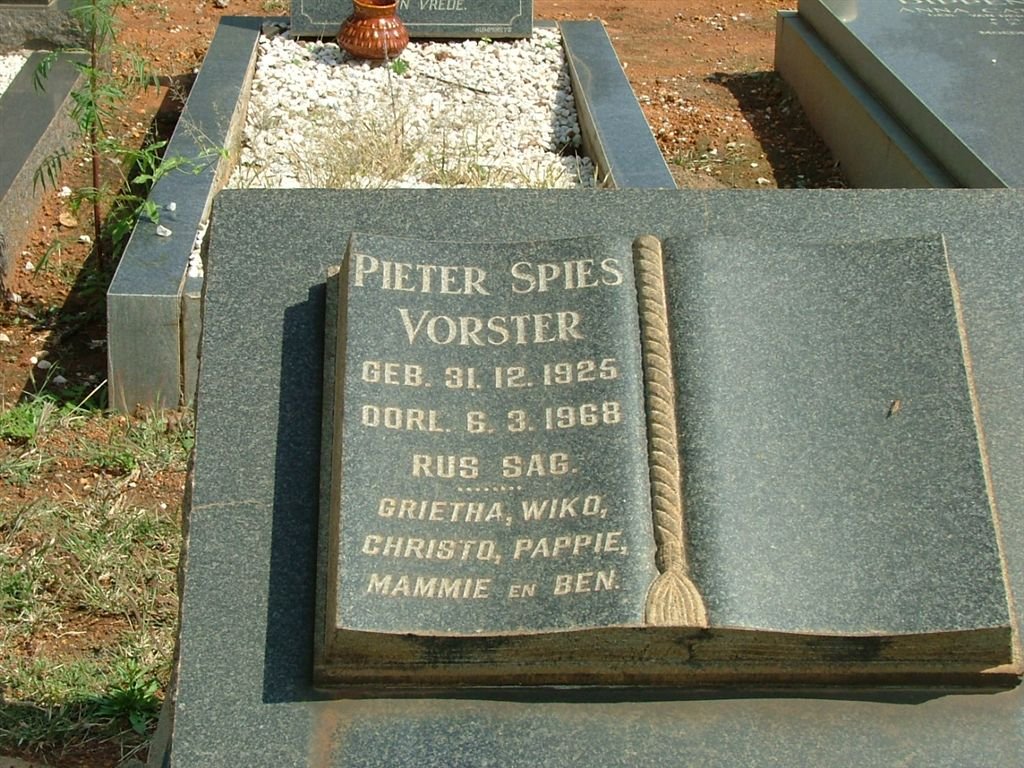 VORSTER Pieter Spies 1925-1968