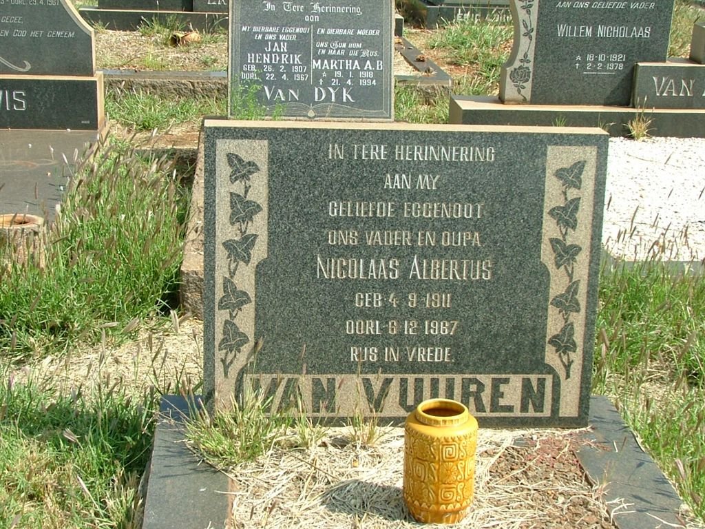 VUUREN Nicolaas Albertus, van 1911-1967