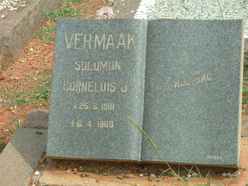 VERMAAK Solomon Cornelius J. 1918-1968