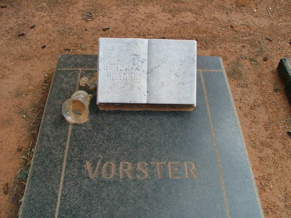 VORSTER Hendrik Johannes 1970-1971