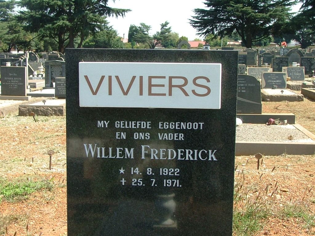 VIVIERS Willem Frederick 1922-1971