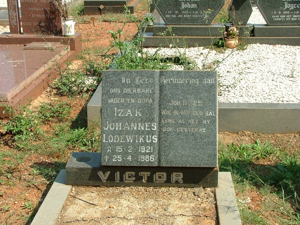 VICTOR Izak Johannes Lodewikus 1921-1986