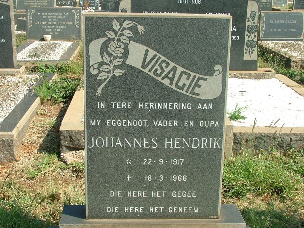 VISAGIE Johannes Hendrik 1917-1966 