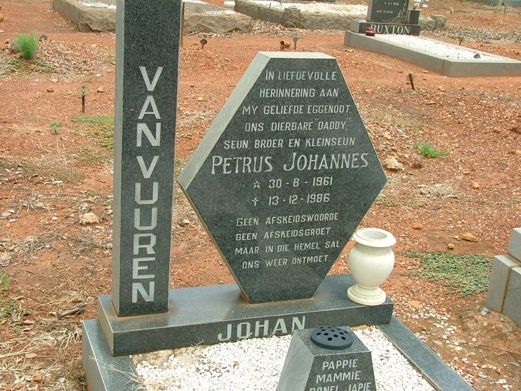 VUUREN Petrus Johannes, van 1961-1986